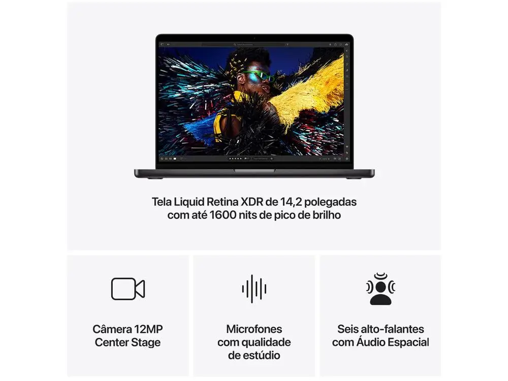 Notebook Macbook Apple Pro 14" M4 24GB RAM SSD 1TB Preto Espacial