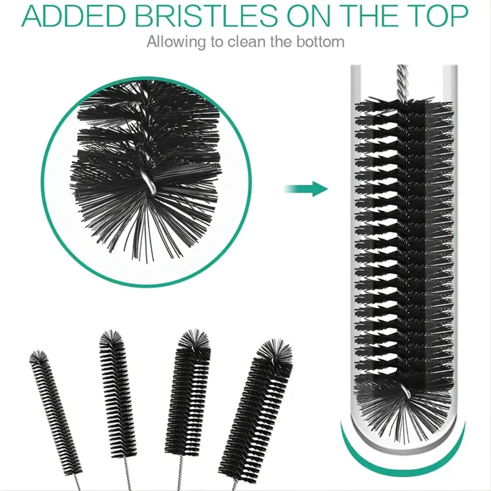 10pcs 병 청소 브러쉬 좁은 목 병 컵에 대 한 다기능 재사용 가능한 밀 짚 청소 브러쉬