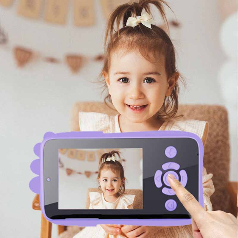 キッズ漫画かわいい恐竜ユニコーン HD カメラミニキッズパズル早期教育音楽携帯電話のおもちゃデュアルカメラ誕生日ギフト