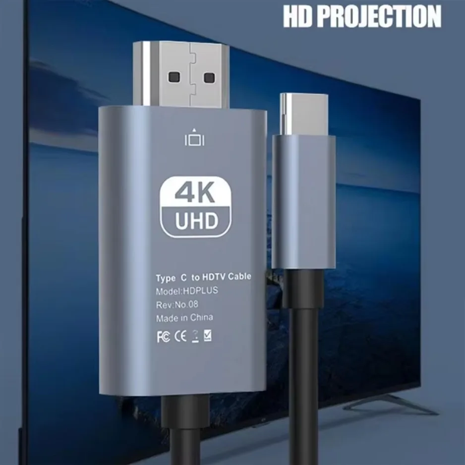 USB C To HDMI-compatible Adapter Cable Type C To HD 4k 30Hz USB C Cable Extend Screen Laptop Projector High Definition Adapter