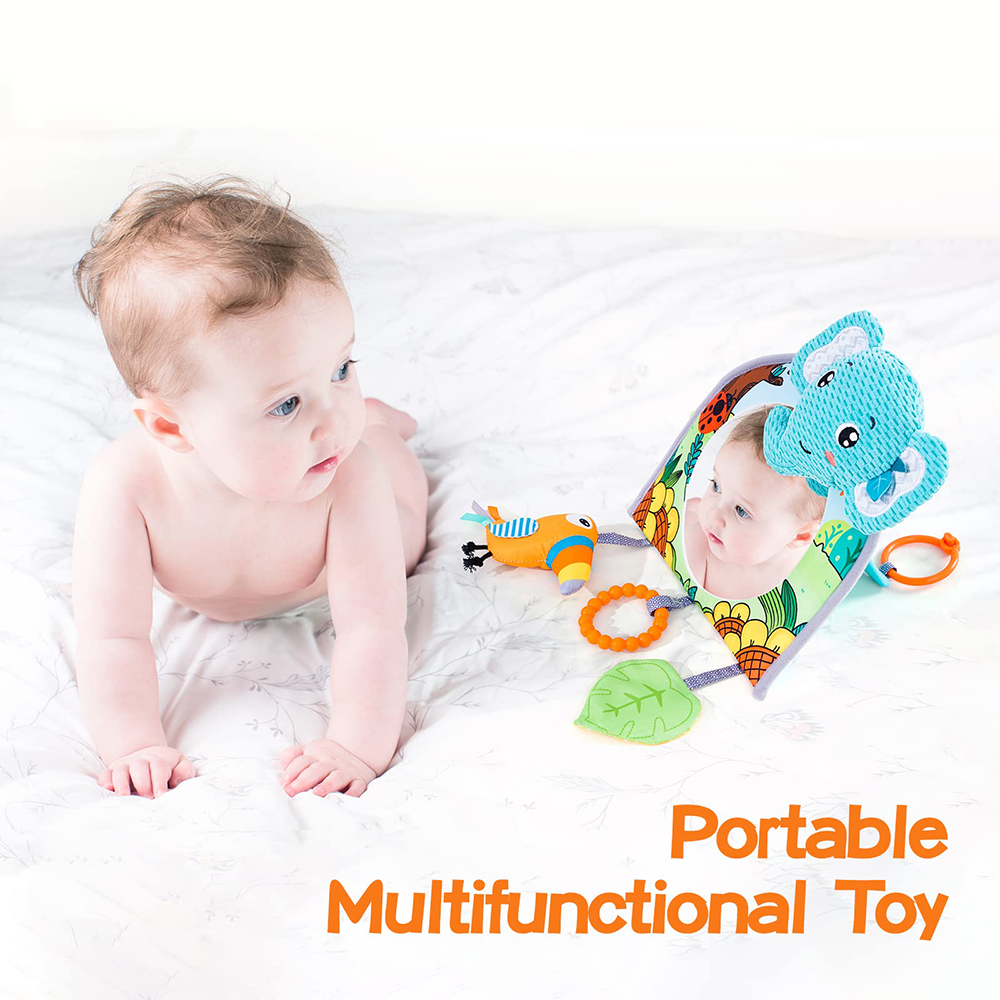 Lusterko samochodowe dla niemowląt Zabawki na tylny gryzak i marszczony papier Zabawne podróżowanie Niemowlę Tummy Time Zabawki dla niemowląt Zabawka na fotelik samochodowy dla noworodków Prezenty