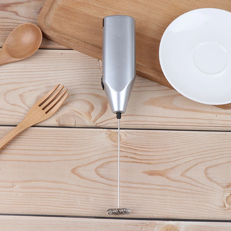 1PC Handhold Milk Frother Battery Operated Foam Maker Electric Egg Beater Whisk Stainless Steel
