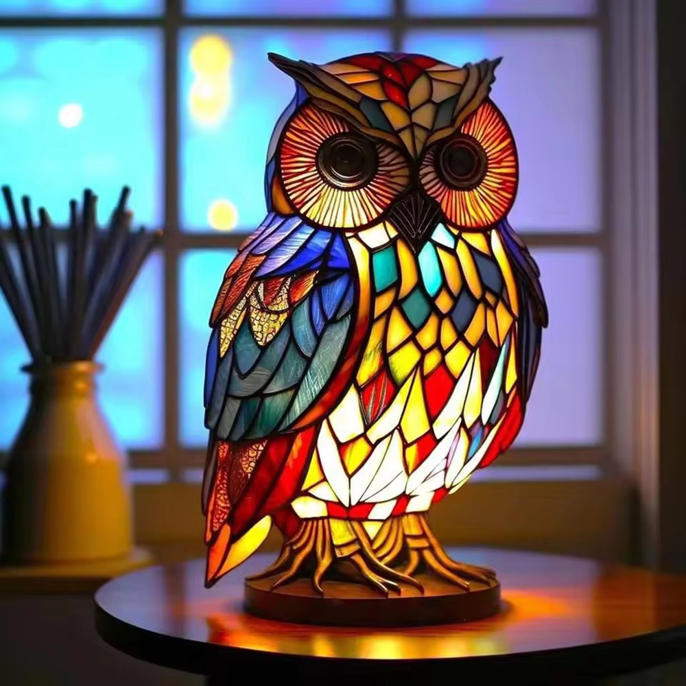 LED Harz Eule Nachtlicht Weiches Warmes Licht Tier Ornament Licht Harz Tier Kunst Hause Desktop Dekoration Nachtlicht