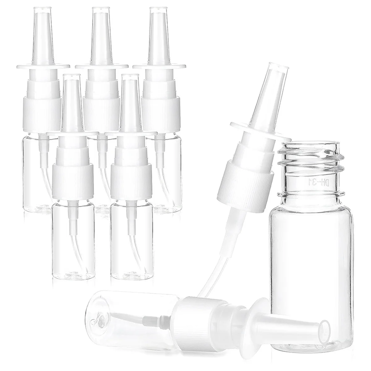 A72P 40Pcs Nasal Bottle, 10ML Clear Small Empty Nose Bottle Reusable Fine Mist Sprayers for Travel