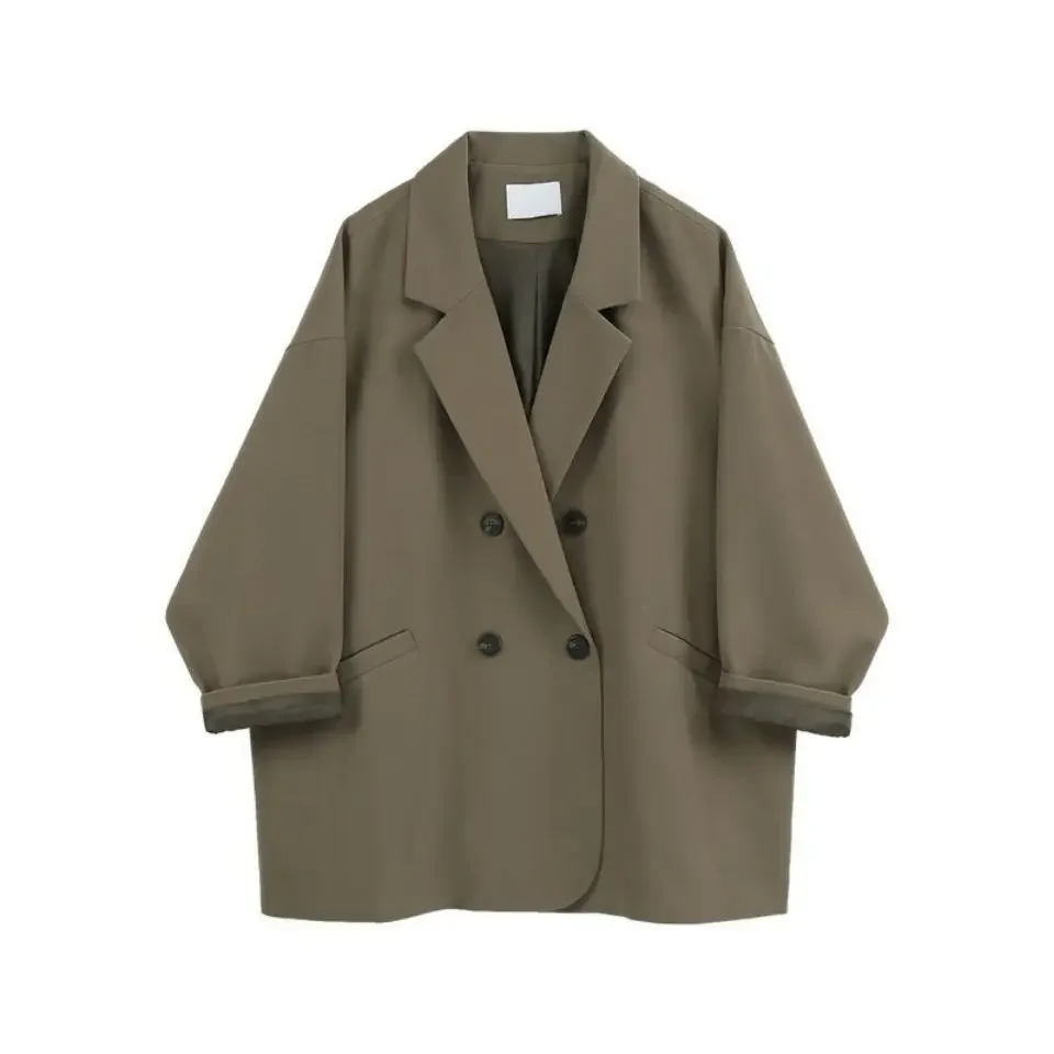 Blazers marrons longos femininos sobre jaqueta, Casacos e jaquetas, Casacos pretos, Tendência inverno, 2022, em promoção