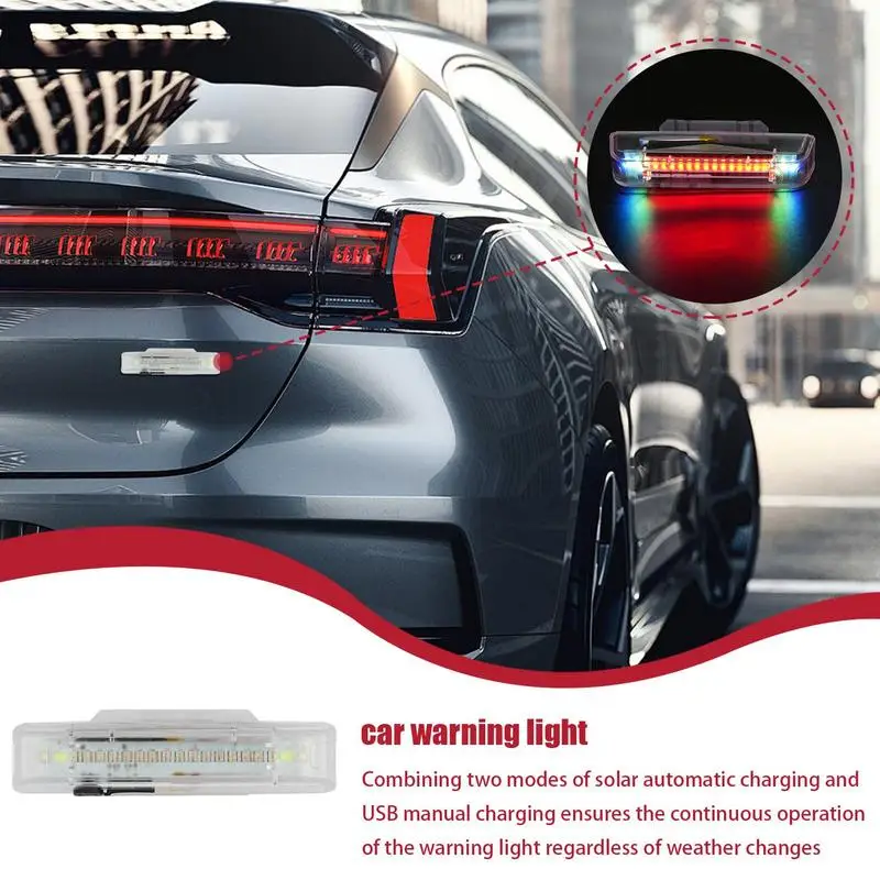 Solar Strobe Light Solar LED Tail Warning Lights Flash Lights Vehicle Strobe Lights Waterproof Anti Collision Lights For Trucks