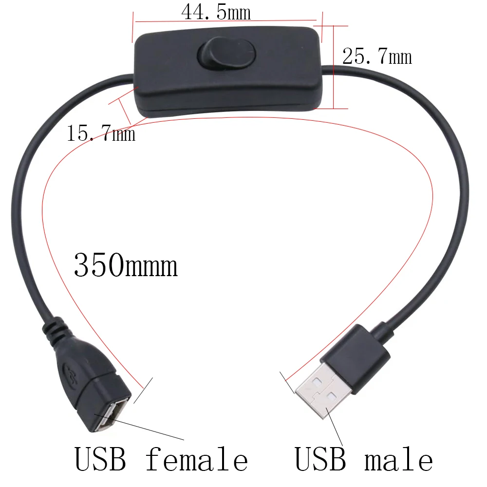 Cabo USB com interruptor liga/desliga, extensão de cabo para USB LED String USB Gadget Ferramentas de dispositivo de fonte de alimentação USB ﻿