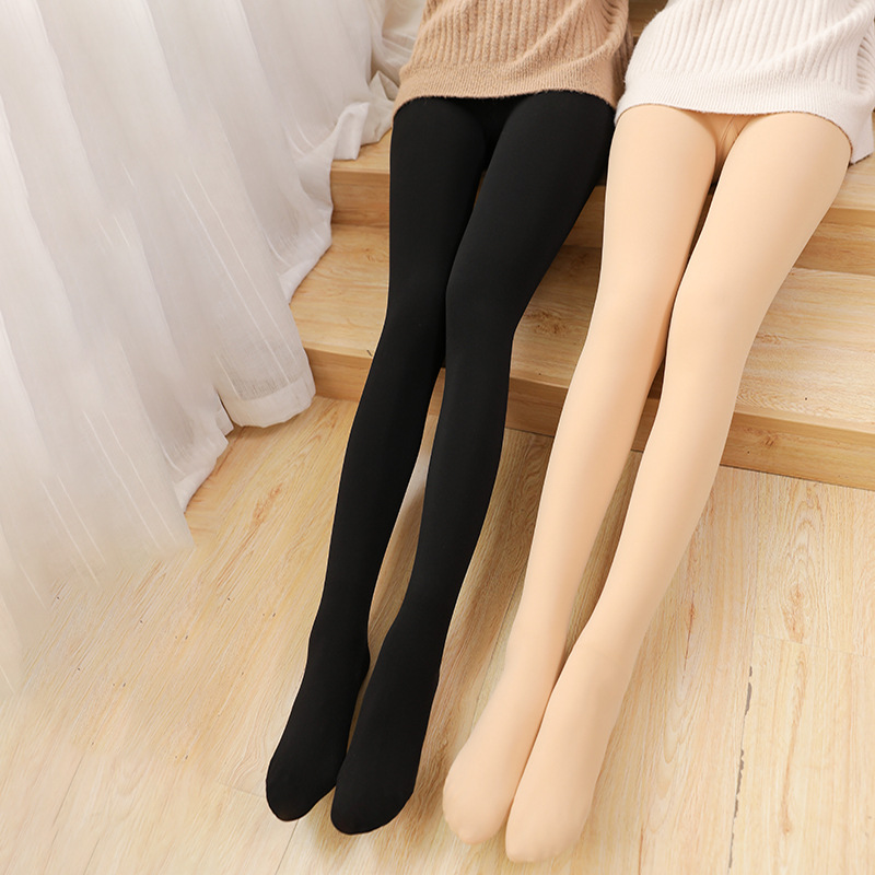 1/2pcs Fleece Lined Tights Women Thermal Pantyhose for Women Winter Panty Polar Skin Black Effect Stockings Women's Thermal Sock
