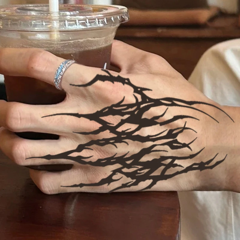 1pc adesivos de tatuagem temporária à prova d'água escuros e frescos, à prova d'água de longa duração para uma a duas semanas, tatuagem falsa para braço, perna.