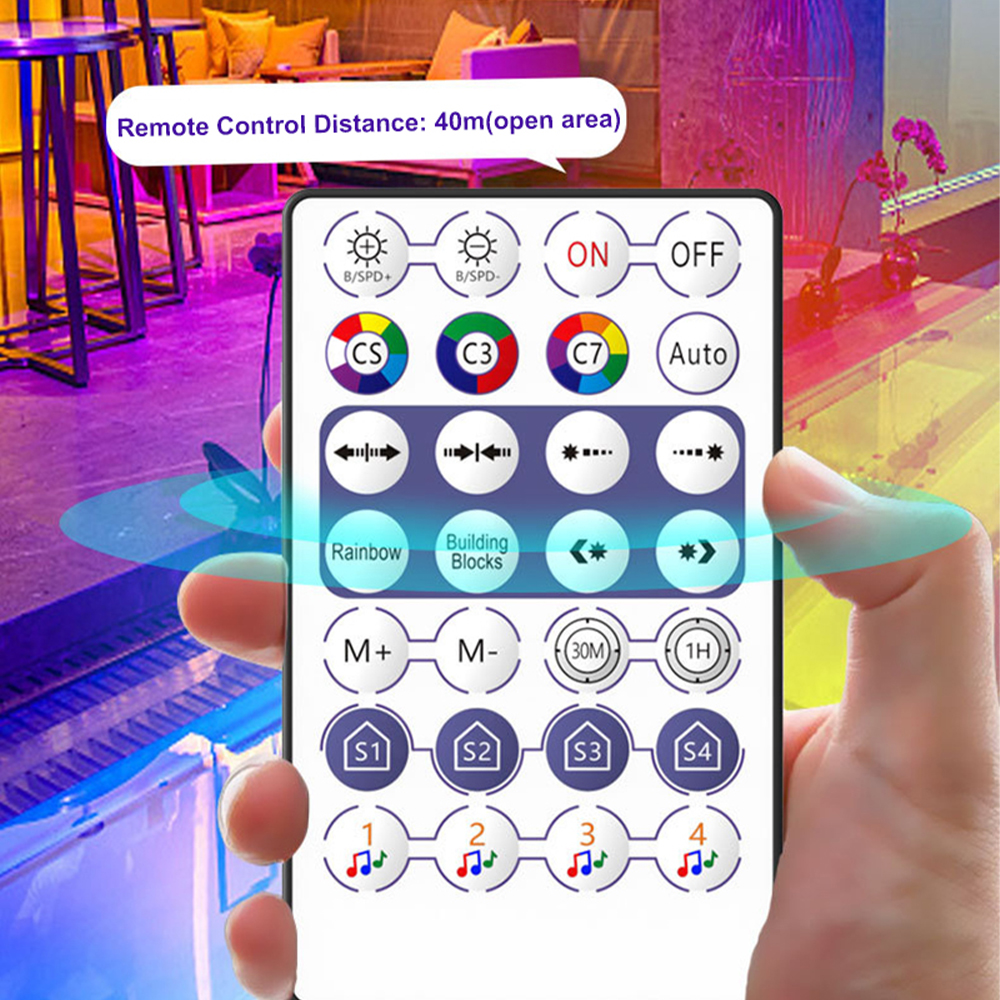 Bluetooth 28Keys Controller USB 5V DC 12V 24V Remote APP Control Music for Pixel LED Strip Light WS2811 WS2812B WS2812 Lamp Tape