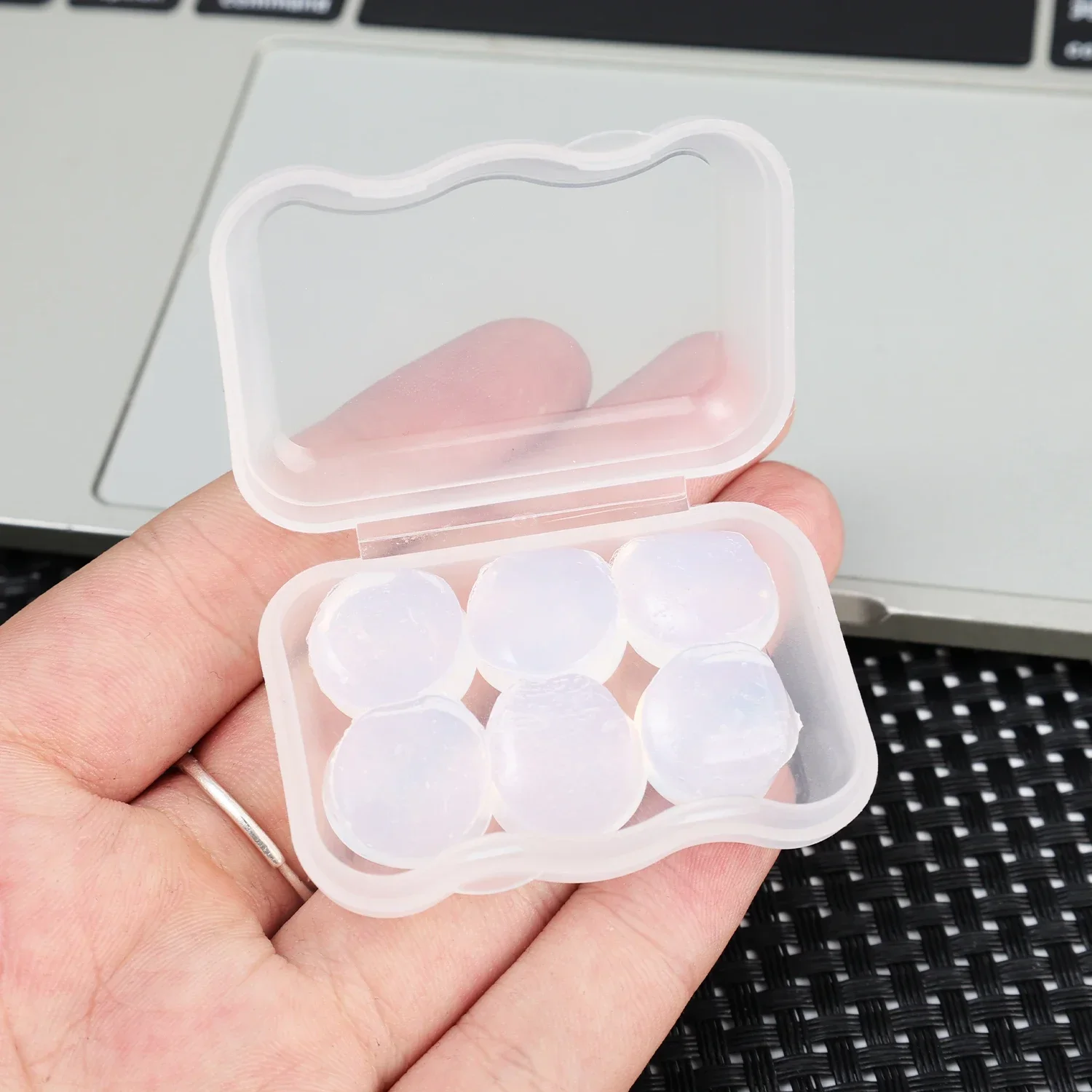 Tapones para los oídos de silicona suave, tapones para los oídos de cera, tapones para los oídos de Gel reutilizables con cancelación de ruido, auriculares impermeables para dormir, volar y nadar