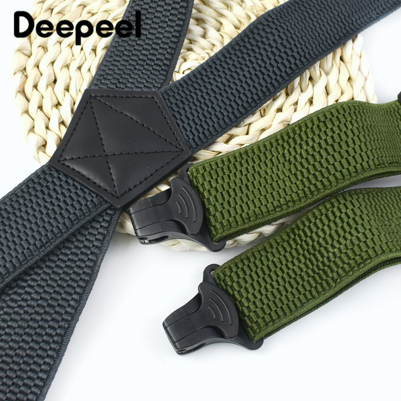 Deepeel 3,5 * 120 cm volwassen 4 clips heren bretels X-type elastische verstelbare riem heren jarretel brede bretels werk mannelijke jockstrap