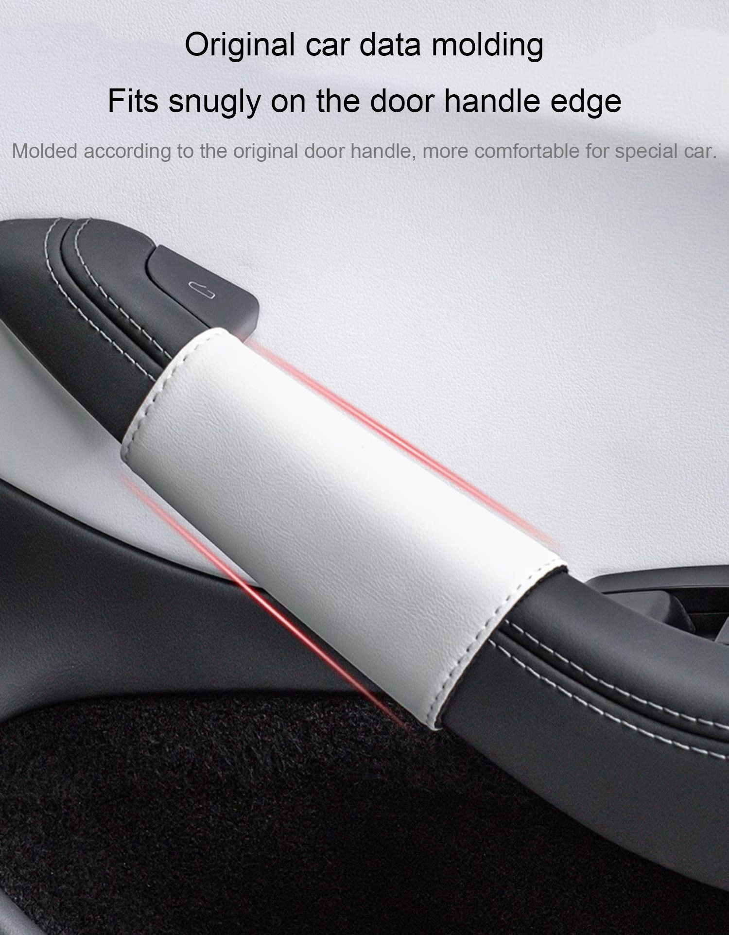 For Tesla Model 3 Highland 2024 4PCS Car Door Inner Handle Protector Cover Napa Leather Model 3 Door Handle Gloves Accessories