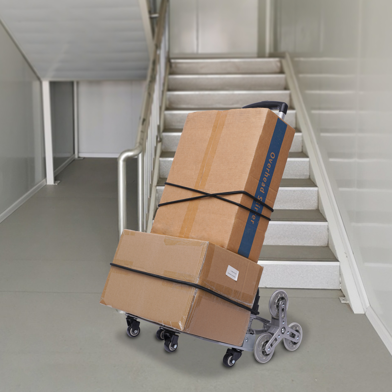 Carrello da arrampicata per scale pieghevole per trasporto bagagli per camion a mano pieghevole resistente in alluminio con telaio staccabile a tre ruote carico 165 libbre