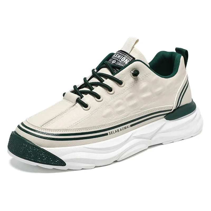 Tênis de skate masculino, sola grossa, elástico, antiderrapante, confortável, sapatos de trabalho, esportes, estudante, outono, inverno, novo
