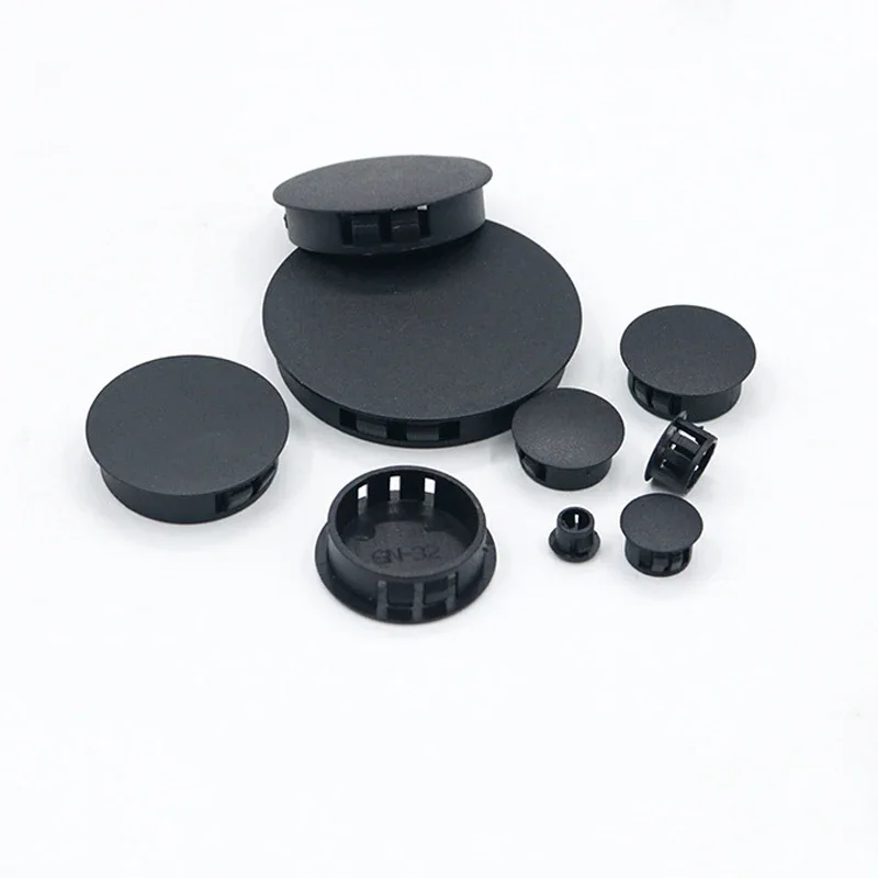 Black Plastic Hole Plug Snap-on Cover Dust Caps  Furniture Screw Hole Cover Tube Pipe Inserts Plug Bung