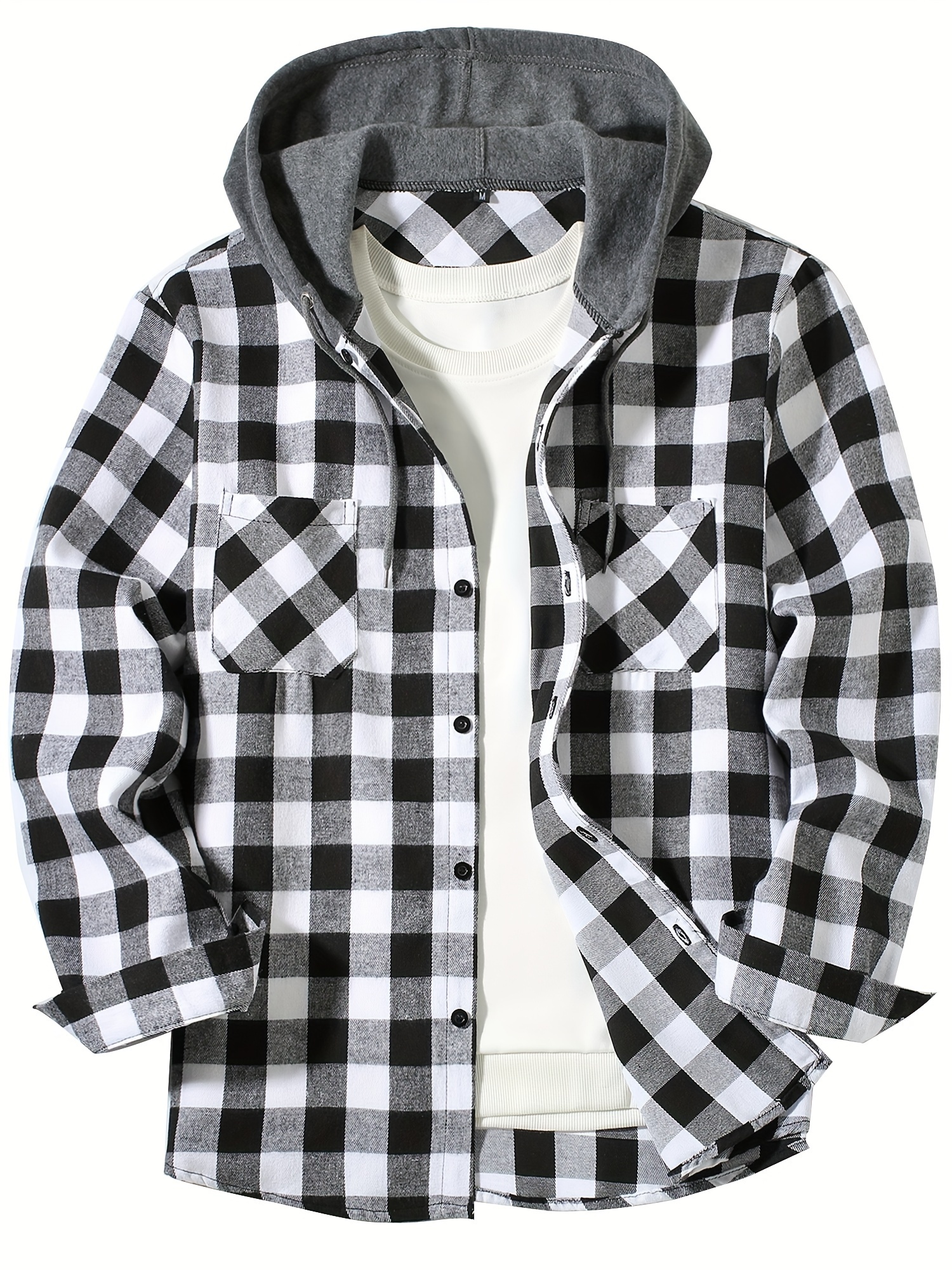 Neue Mantel Frühling und Herbst Männer lose karierte Kapuzen hemd große Mode lässig lang ärmel ige Hemd Straße StyleS-3XL