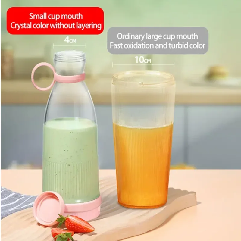Mini Sap Blender Draagbare Elektrische Juicer Fles 6 Bladen Schudden Oranje Citroen USB Opladen Fruit Mixer Verse Squeezer Machine