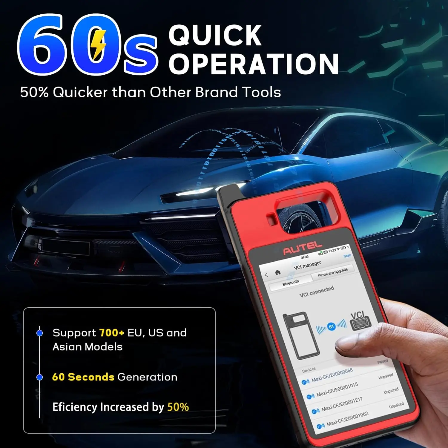 Autel MaxiIM KM100 Programator Kluczyków Samochodowych Imobylizator Narzędzie 2 SZT. Autel IKEY do Generowania Kluczy z Lat 60. OBD IMMO Nauka Kluczy w 99% Samochodów