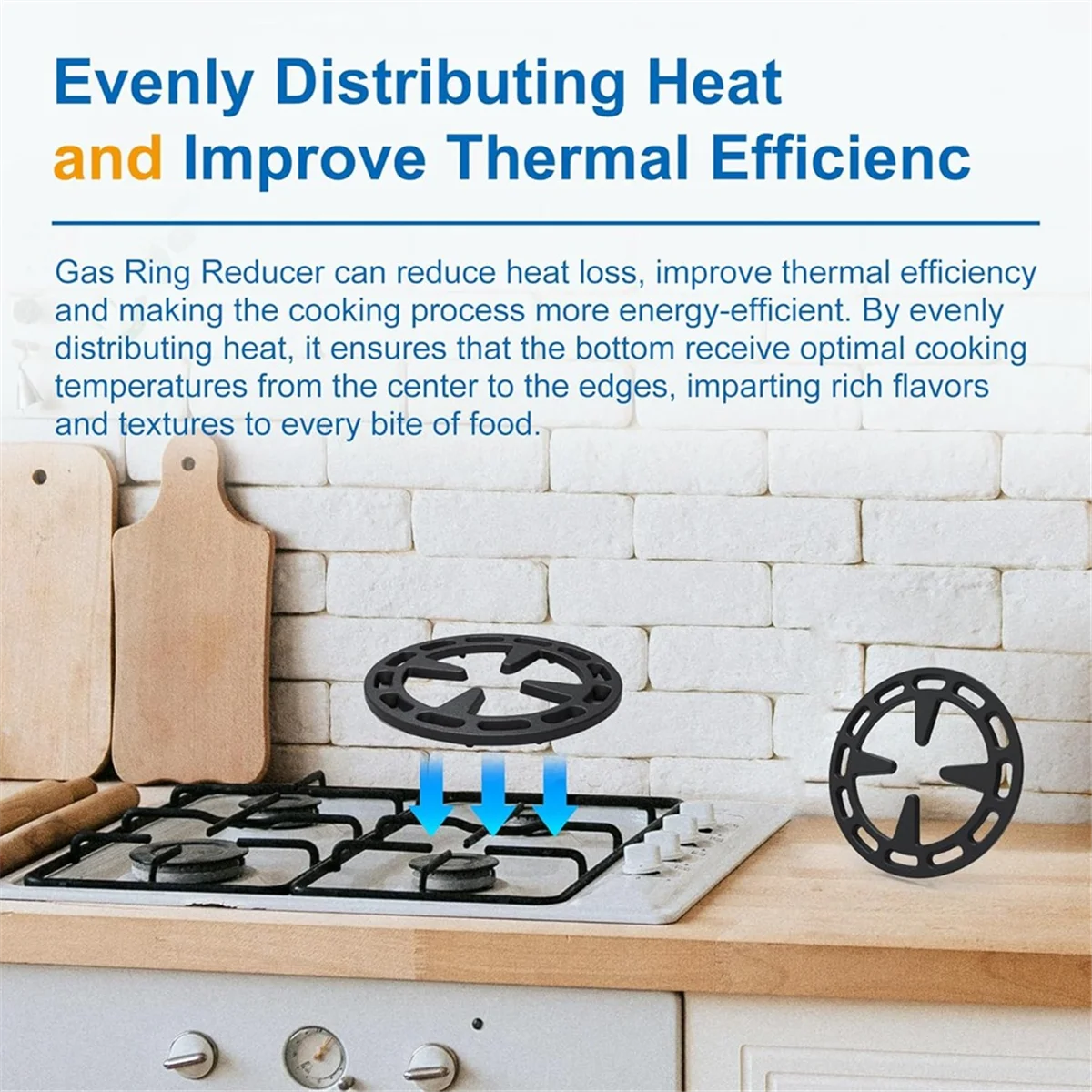 A72P 4.72inch Gas Rings Reducer Bottom Uniform Heating Iron for Smaller Cookware Like Pans Coffee Pots Teapot Omelet Pan