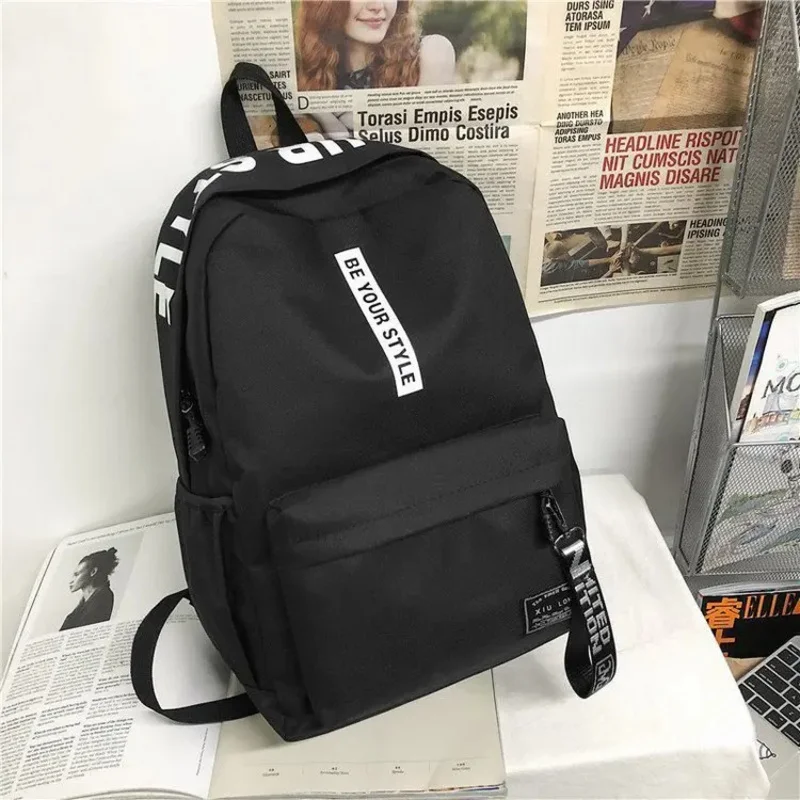 Mochila de tendencia de moda para hombres y mujeres, bolso de estudiante de secundaria, gran capacidad, versión coreana del