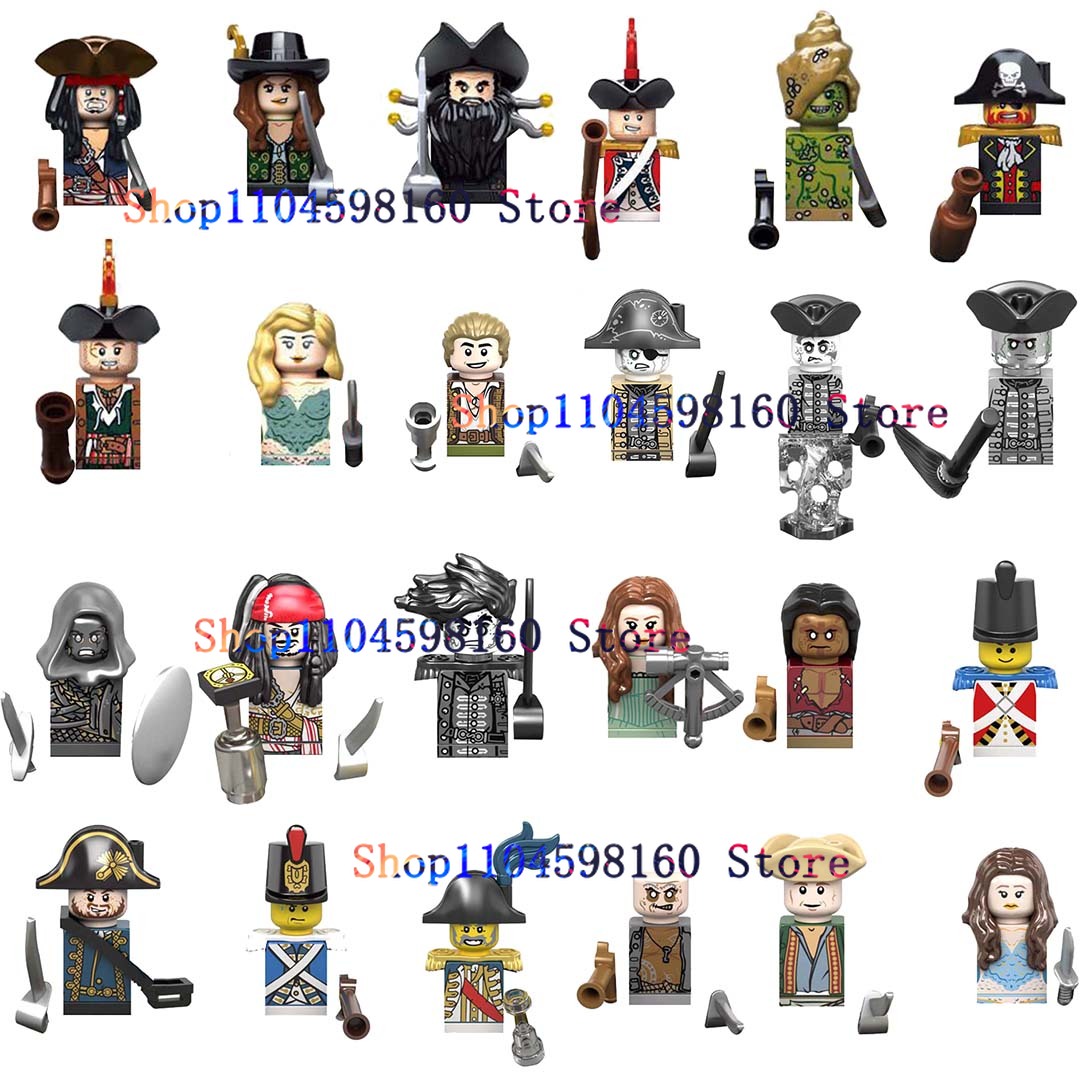 Anime Filme Spielzeug Ziegel Piraten Karibik Kapitän Jack Sparrow Barbossa Bausteine für Kinder Spielzeug Modell Geburtstag Geschenke