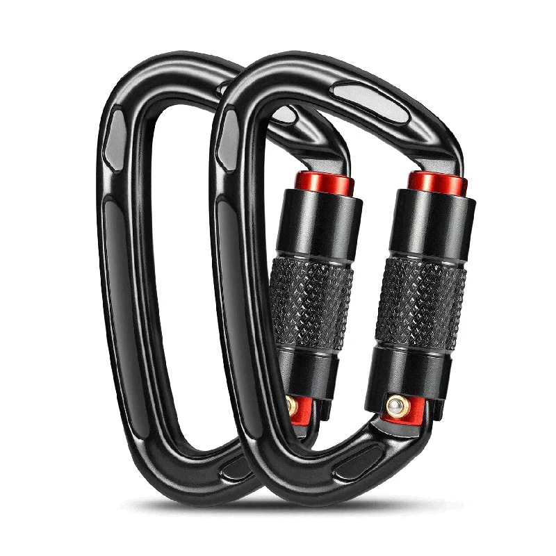 24KN Khóa Leo Núi Carabiner Hình Chữ D Leo Núi Ngoài Trời Thám Hiểm Hang Động Đá Khóa Bảo Mật An Toàn Chủ Vít Móc