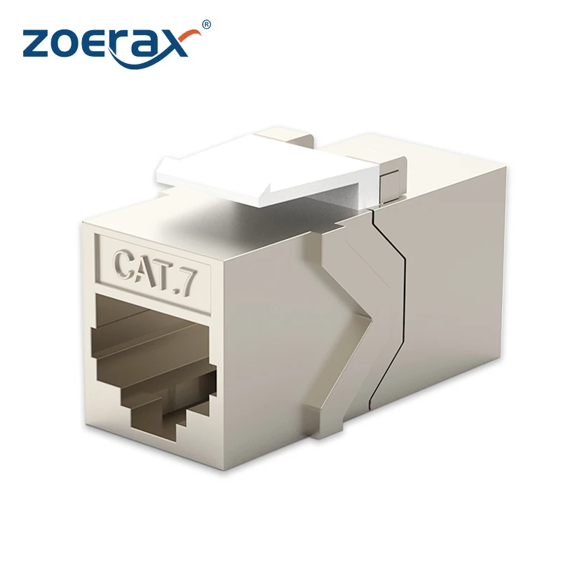 Соединитель RJ45 ZoeRax 1 шт., разъем Keystone Jack Cat7 Cat6a 10G, поддержка, Женский трапецевидный STP 10 шт. для настенной пластины и патч-панели