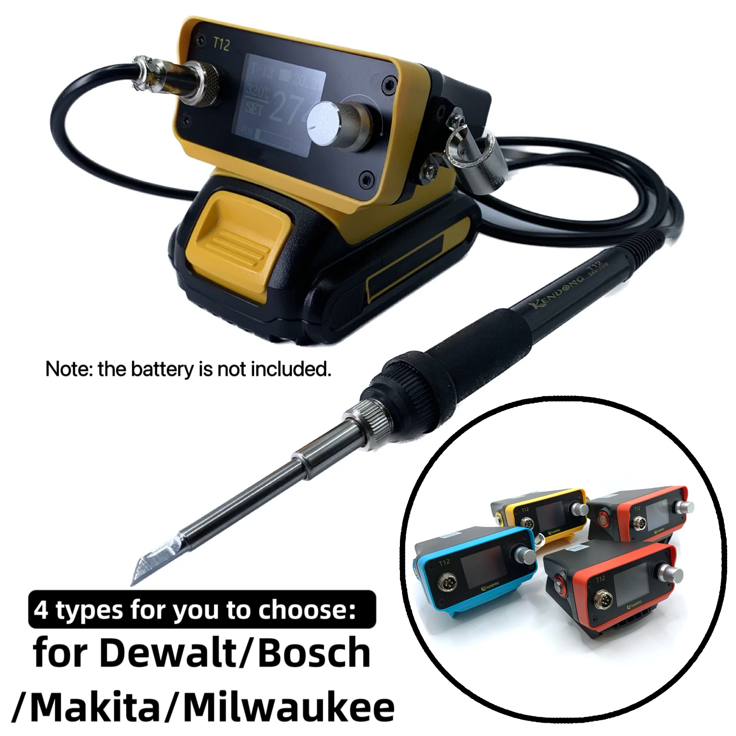 70W T12 สถานีบัดกรีไร้สายบัดกรีเหล็กสําหรับ Dewalt/Makita/Milwaukee/Bosch แบตเตอรี่ 20V Max Li-Ion แบตเตอรี่สําหรับซ่อม DIY