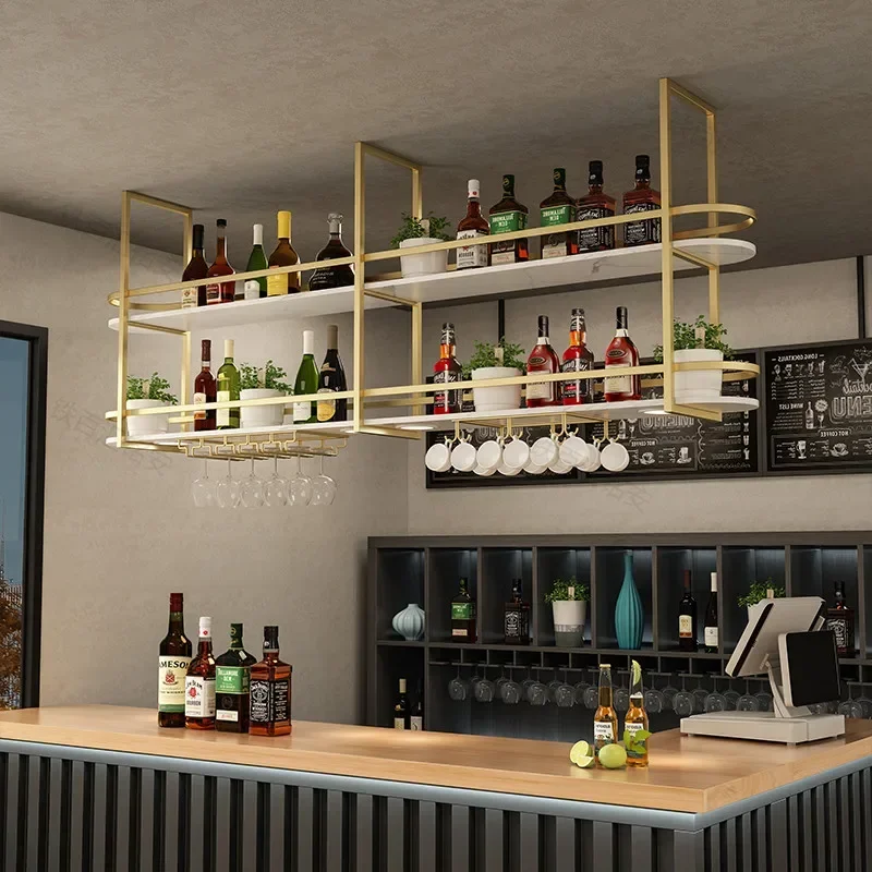 Armário de bar suspenso, ferro, metal, sala de armazenamento, decoração de vinho, exibição moderna, casa, uísque, vitaminas, bebidas, rack de parede, móveis de bar