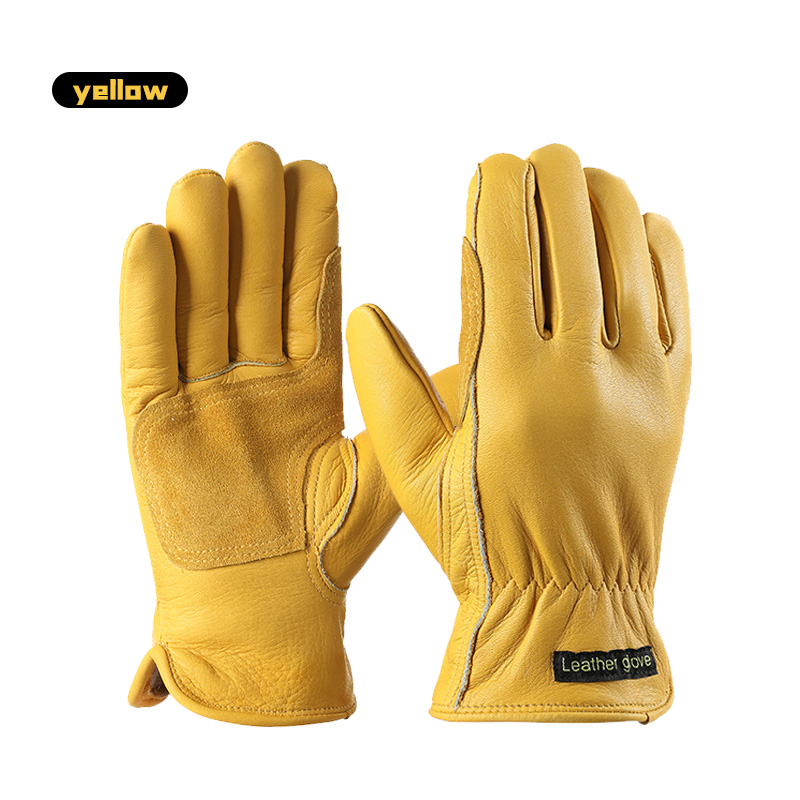 Зимние мужские рабочие перчатки из воловьей кожи