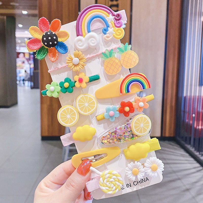 1 Bộ Trẻ Em Hoạt Hình Dễ Thương Hoa Trái Cây Cao Su Kẹp Tóc Bé Gái Đáng Yêu Tóc Kẹp Tóc Trẻ Em Ban Nhạc Phụ Kiện Tóc Quà Tặng