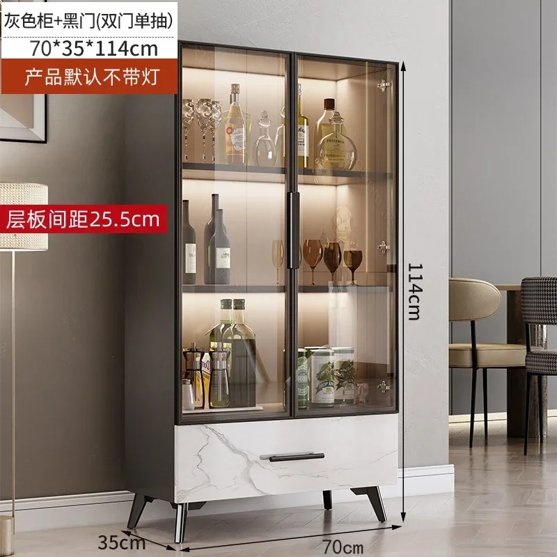 Modern Simple Wine Cabinet Rack Side Cabinet Display Luxury Nordic Restaurant Coffee Glass High Kitchen Vitrina Bar Furniture