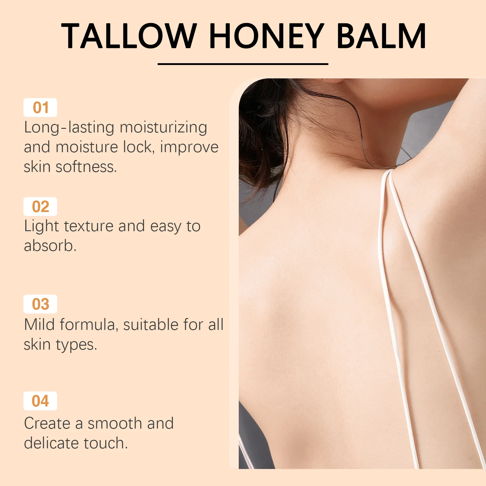 Crema de miel Tallow de ternera que desvanece las manchas oscuras, elimina la melanina, iluminadora, reafirmante, loción corporal calmante hidratante duradera no graso