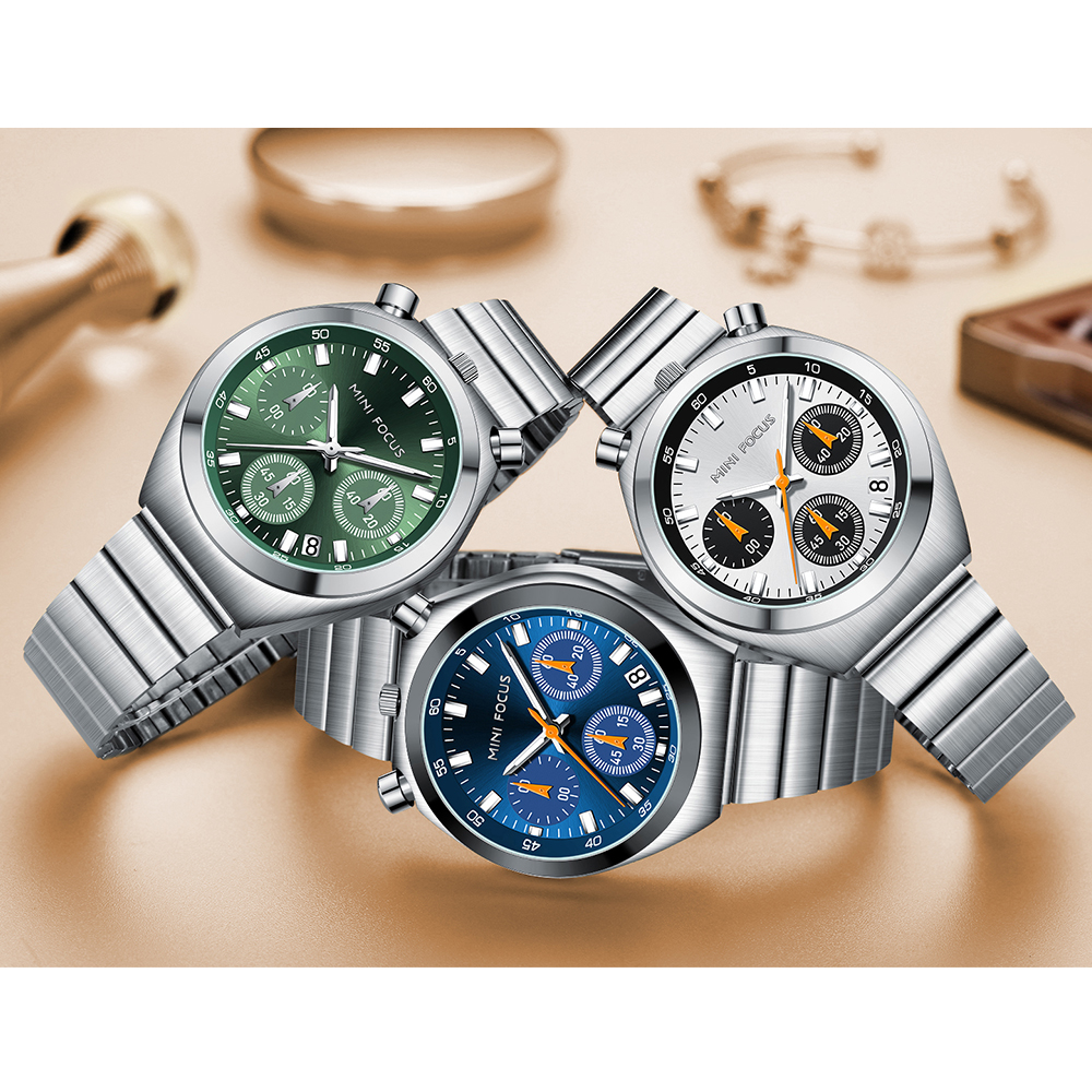 MINI FOCUS Mode Dameshorloges Topmerk Luxe Multifunctionele Wijzerplaat Roestvrij Stalen Band Elegant Quartz Dameshorloge Lichtgevend