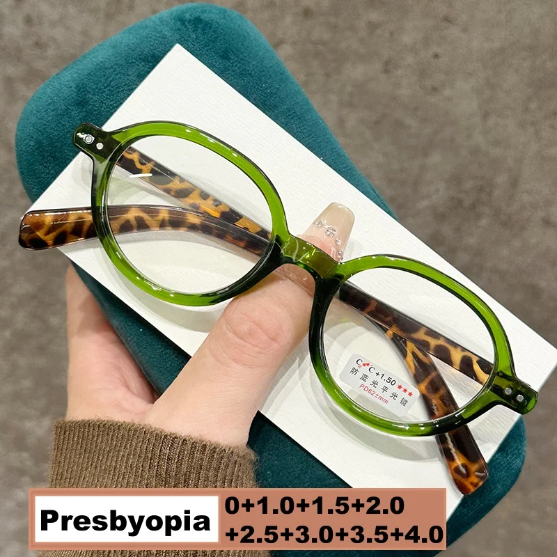 2025 Gafas de lectura ovaladas pequeñas de moda para hombres y mujeres, gafas ultraligeras de visión de lejos, prescripciones de presbicia de moda Unisex