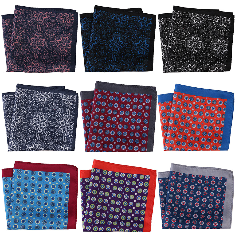 Mans kieszonkowy plac chusteczka duży rozmiar 33*33cm drukowanie Paisley Patchwork Houndstooth chusteczka dla mężczyzn garnitur wesele