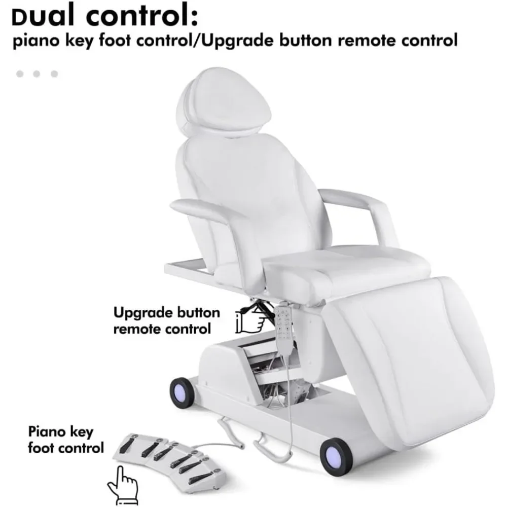Facial Bed for Esthetician 110V Removable Massage Table Led Light Beauty Bed Medical Aesthetic Tattoo Chair with Adjustments