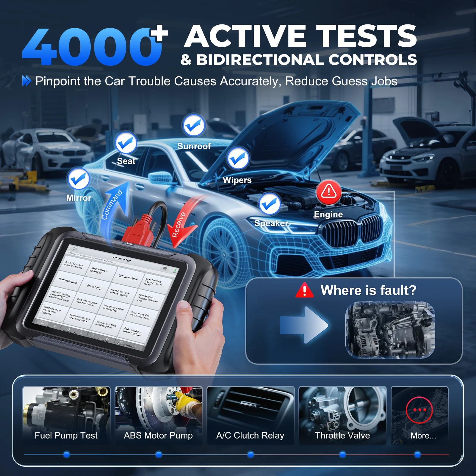 XTOOL D8S Ferramentas de diagnóstico de carros Automotive Scanner ECU Coding 42 Services Towplogy Programação Bidirecional Programação Canfd Doip FCA Entrega rápida do Brasil Warehouse