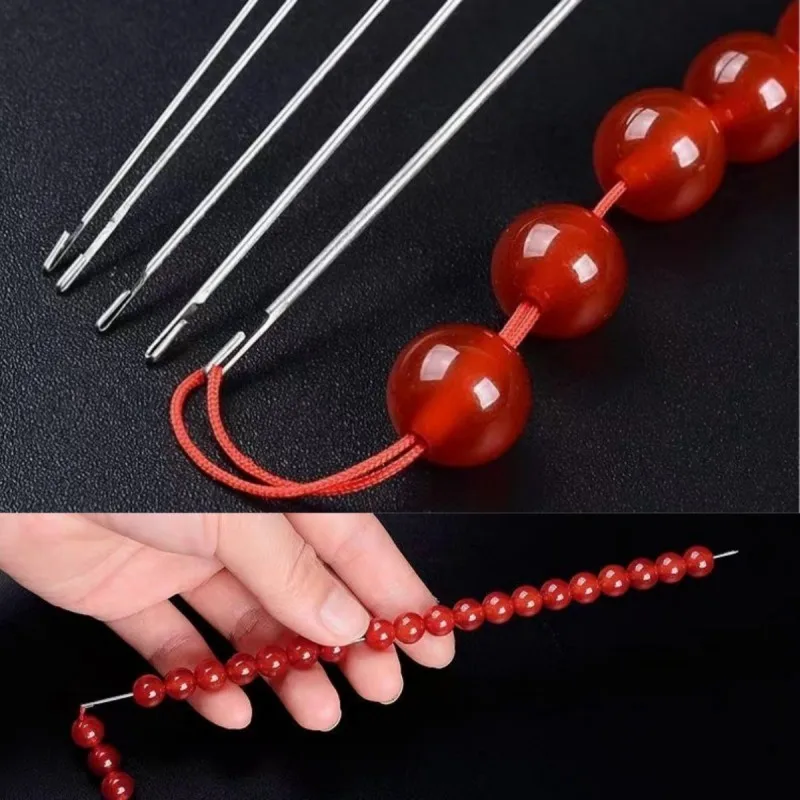 2 pc Stainless Steel Needle With Opening Side For Threading Beads AndStrings, DlY Beads Threading Tool  Jewelry Making