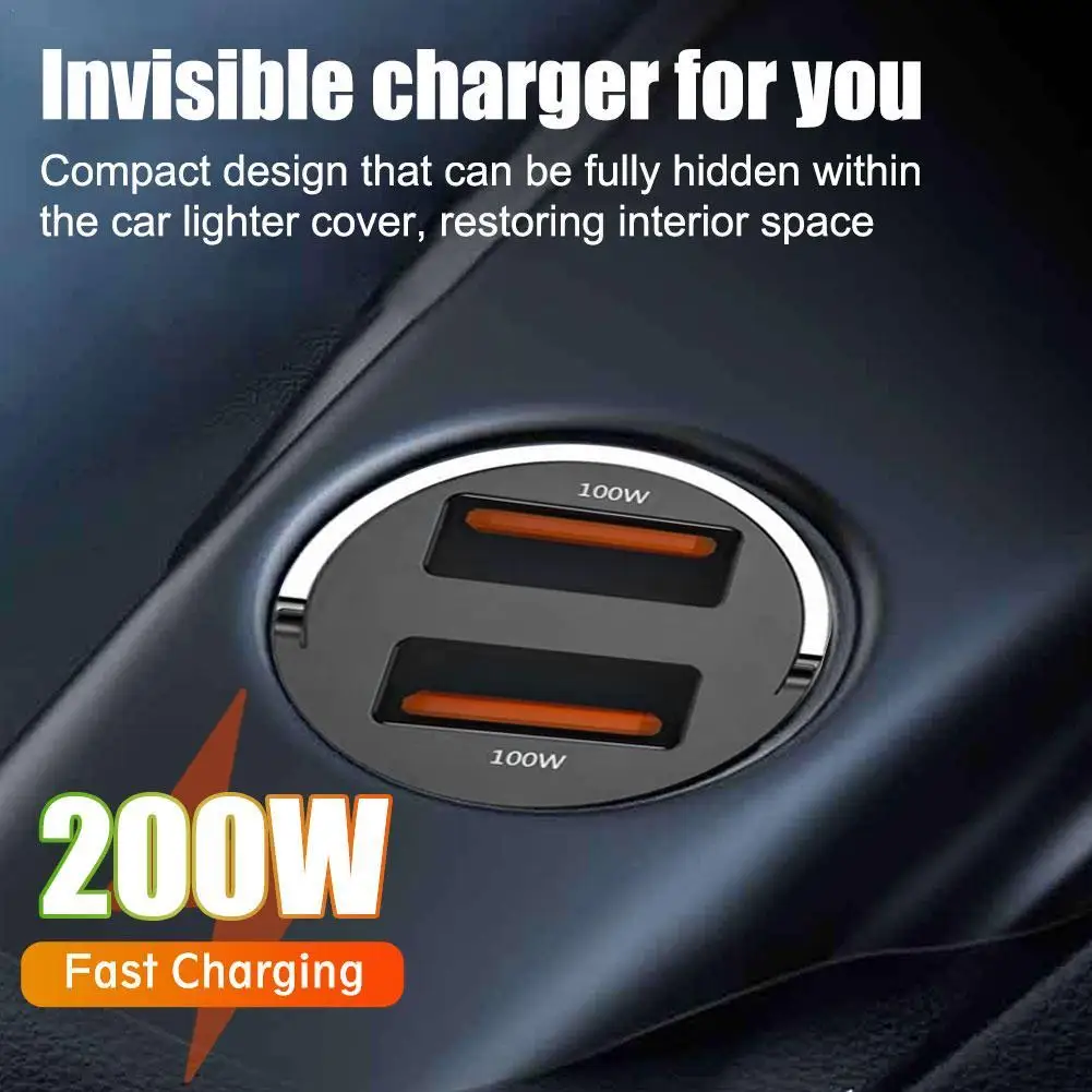 Cargador de coche USB tipo C, QC3.0 mechero de carga rápida para IPhone, Mini PD, 200W, Xiaomi