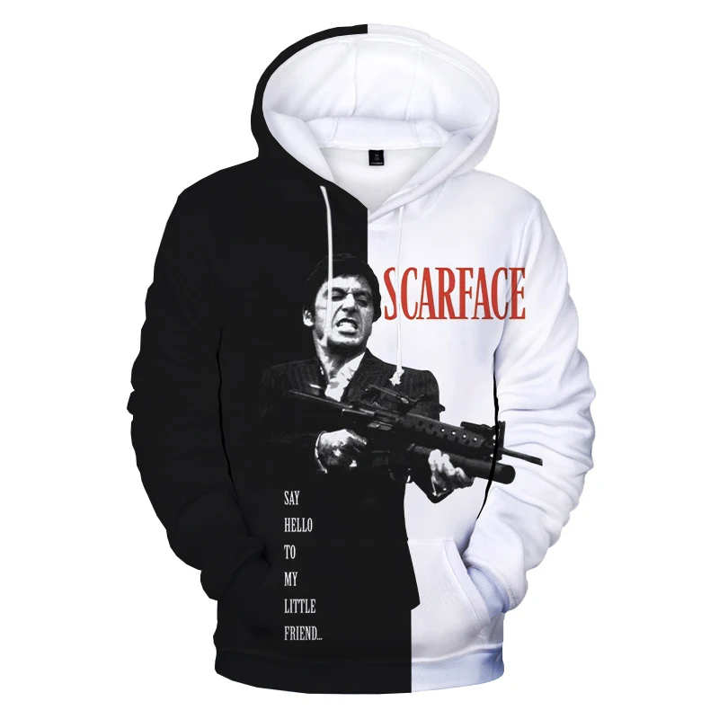Sudaderas con capucha con estampado 3d de película Scarface, sudaderas con capucha de gran tamaño a la moda para hombre, sudaderas para mujer, abrigos para niño, Sudadera con capucha para hombre, chándales para niño