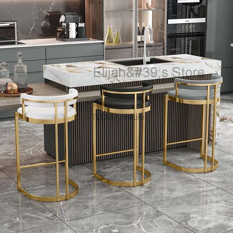 Cadeiras altas de design nórdico, Cadeira de metal para balcão de bar, balcão de restaurante, mesa de luxo para bar