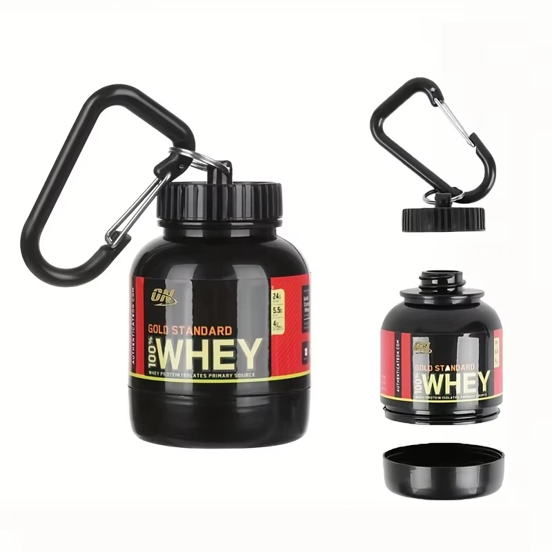 100ml esporte ao ar livre mini recipiente de proteína portátil garrafa de pó com chaveiro de soro funil de saúde caixa de medicina pequena xícara de água
