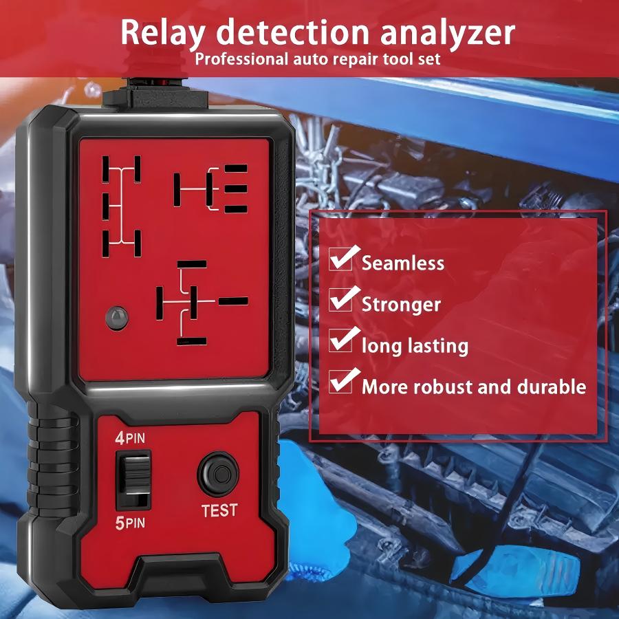 1 Buah Penguji Relai Otomatis untuk 12V dengan Klip Baterai-Penguji Relai Elektronik Otomotif Umum-Detektor Baterai Suku Cadang Mobil