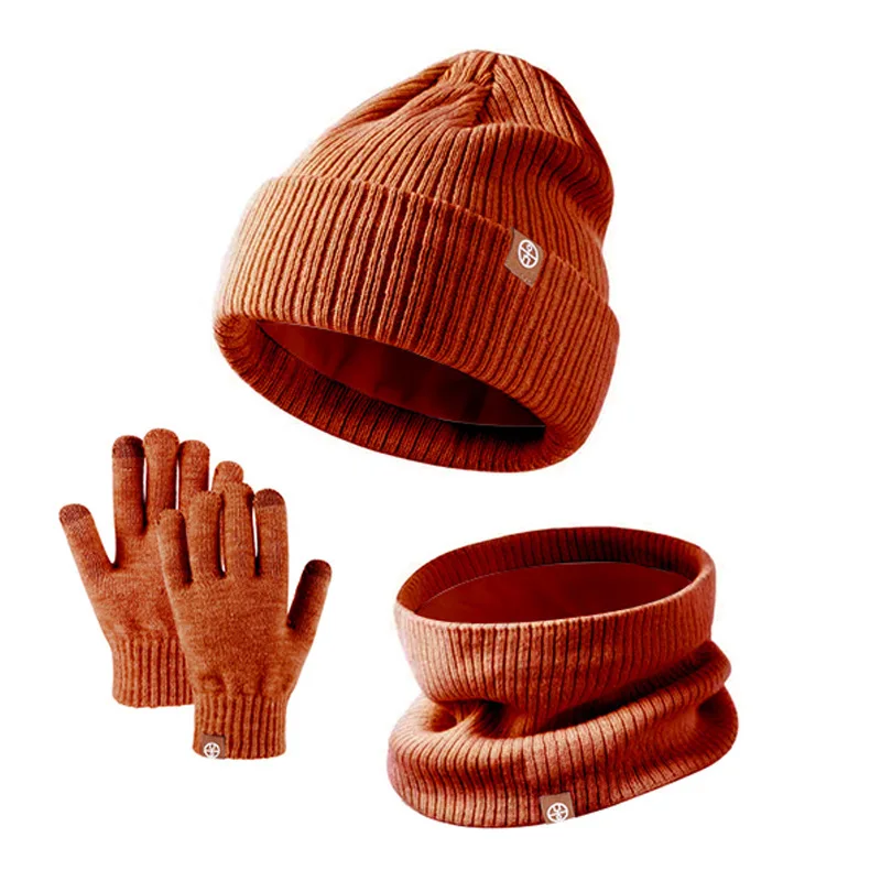 2025 Guanti lavorati a maglia per bambini caldi Cappelli Sciarpe Set da 3 pezzi Cappelli caldi invernali per esterni Set da tre pezzi Regali all'ingrosso