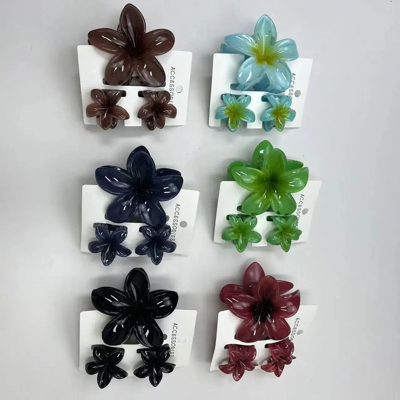 3 unids/set dulce flor colroful gradiente garras para el cabello Cola de Caballo Cip abrazadera pasadores horquillas para mujeres chica accesorios para el cabello de playa