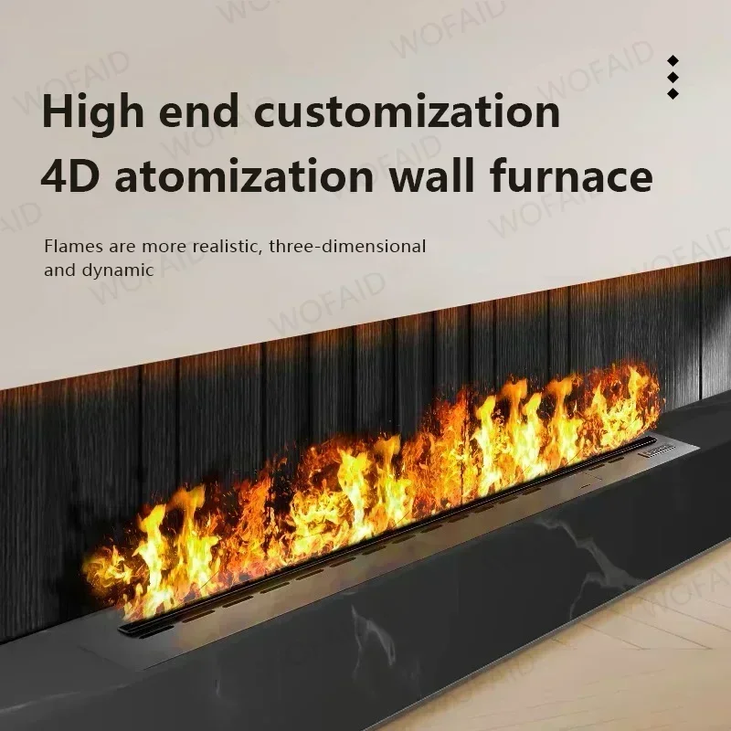 3D Vapor เตาผิงไฟฟ้าสําหรับห้องนั่งเล่นสมาร์ทจําลองเปลวไฟ Atomization App ควบคุมเตาผิงขาตั้งทีวี Fire Place
