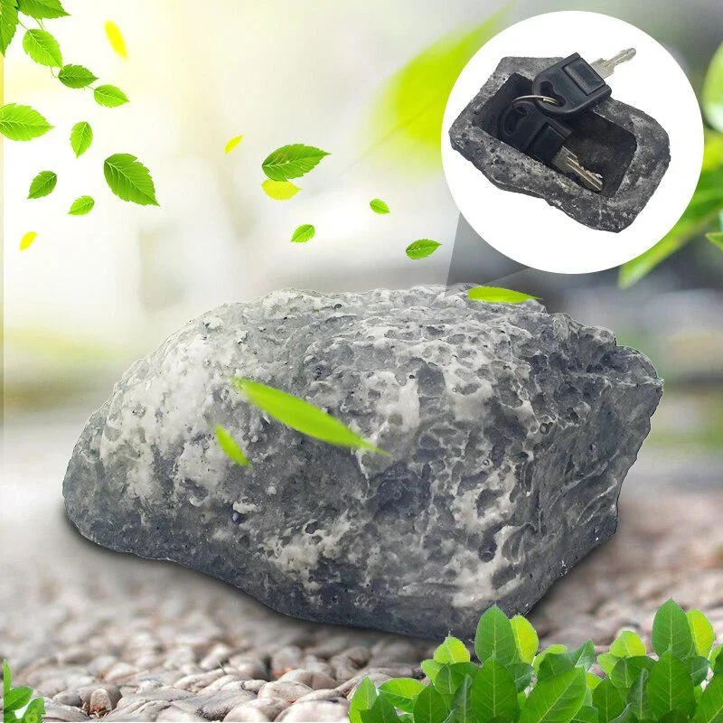 Ao ar livre de reposição jardim caixa chave rocha escondida esconder em pedra segurança armazenamento seguro escondendo recipientes mini cofre mni locker dropship