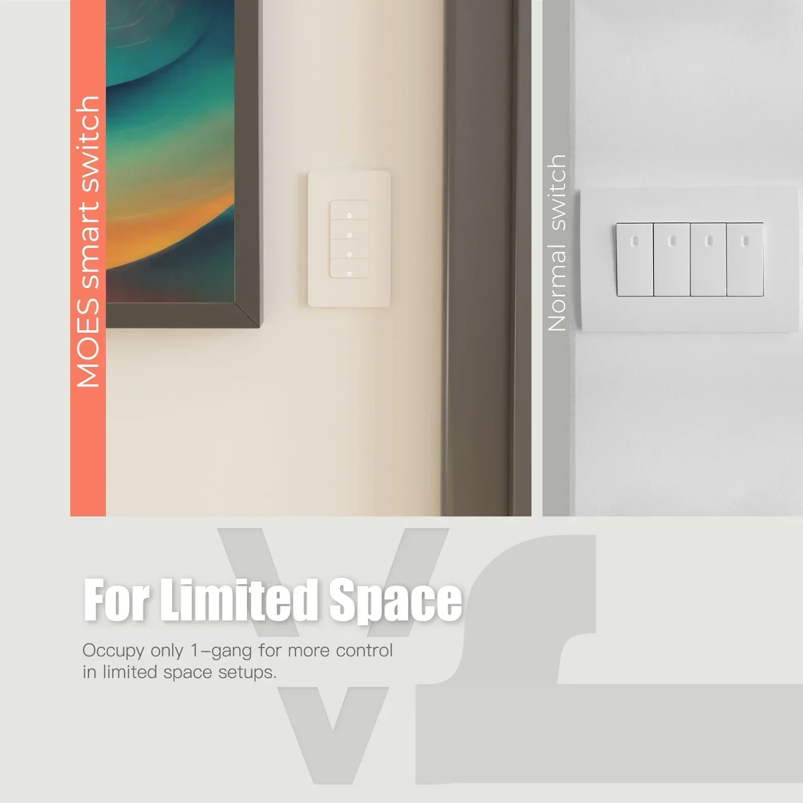 MOES Tuya ZigBee Smart Lichtschalter US Push Button Wandschalter Funktioniert mit Alexa Google Home Neutralleiter/Kein Neutralleiter erforderlich